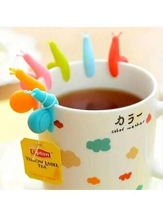 1/5 piezas Infusor de té con forma de caracol de silicona - Pequeña herramienta de cocina para amantes del té, decoración perfecta para tazas de té, bolsas de té colgantes, gran regalo para esposa y amigos de regreso a la escuela