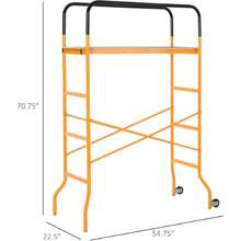 4-Step Steel 4.6 X 2 X 6 Ft. Scaffold 2 Wheels Free Moving For Indoor & Outdoor Decoration Anti-Skid, 440 Pound Capacity