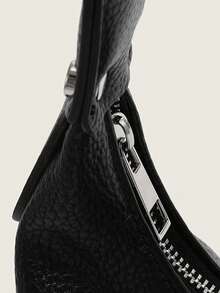 New Fashionable Minimalist Versatile Crescent Bag, Shoulder Bag, Solid Color, French Style Crossbody Bag, Handheld Crescent Bag, Luxury Niche Young Adult Commute, Daily, Travel, Movie, Shopping Black Color, Retro Affluent - Black - View 7