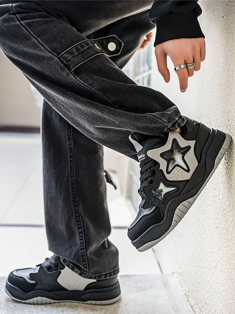 2024 New Men Sneakers Spring Autumn Vulcanized Shoes Fashion Thick Sole Men Running Shoes For Men Male Sport Shoes Tennis - Black - View 5