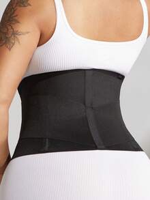 1 件女士加大码黑色束腰带，高压缩塑身束腰带