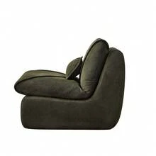 Relaxing Chair With Footrest, Floor Chair, Lazy Sofa, Meditation Chair, TV Armchair, Comfortable, For Bedroom, Chenille Fabric, White/Green - 查看 9