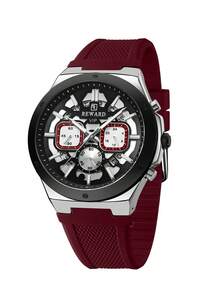 Reloj de cuarzo REWARD para hombre, de estilo de moda de negocios, con calendario, manecillas luminosas, multifuncional, de alta calidad, diseño clásico, correa de silicona - Unitalla - Ver 14