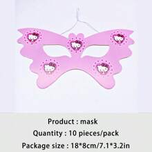 Sanrio Suministros para fiestas de cumpleaños temáticas de Anime Hello Kitty en color rosa, decoraciones de Año Nuevo como banderines, bolsas de regalo, vasos, platos y pañuelos desechables de papel