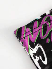 10-Pack Men's Graffiti Print Breathable Boxer Briefs - Black - View 7