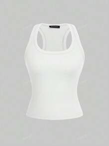 Floreya Square Neck Camisole For Women, Summer Slim Fit Sleeveless Casual Tank Top For Layering, Simple Yet Chic, Sporty Style, Versatile For All Seasons