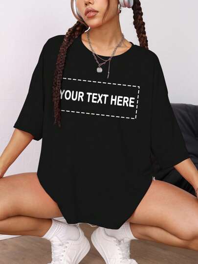 Custom Personalized T Shirt, Custom Women's Short Sleeve T Shirt - Add Your Text ( Country / Place Name / Number / Phrase / Name / Word Etc.) To Design Your Own Personalized Printed T Shirt As A Gift For Girlfriends, Couples On A Date Etc. Ideal Gifts For Family And Friends On Anniversary, Mother's Day, Birthdays, Holidays, Etc. Comfortable Casual,Women's Tops,Customized Printed Tops,Women's Drop Shoulder Short Sleeve T Shirt,Tops,Stylish,Fashion,Hipster,Casual,Minimal Chic,Personalized,Customized,Custom,Unique,Guy Costumes,Capsule Wardrobe,Men Basic/Street Style,Ideal Gifts For Him,Boyfriend,Family,Friends,For Birthdays,For Vacation/Holiday,For School/Competition,For Sports/Climbing