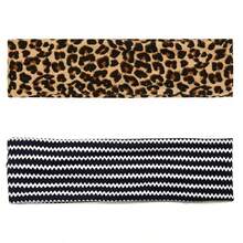 TERSE Fashion Women's Headbands For Short Hair Non Slip Elastic Floral Hairbands, Soft Fabric 2 Inches Thick Stripe Head Bands For Girls, Valentine's Day Heart Headbands - Headbands Color- Stylish Cheetah Print Set - 查看 2