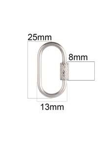 2pcs Stainless Steel Oval Screw Lock Clasp Findings Gold Geometric Carabiner Lock Hook Spiral Clasps For DIY Jewelry Necklace Bracelet Making Accessories Supplies