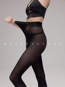 1pc Women's Classic Versatile Silk Stockings, Suitable For Daily Commute And Night Out - Black - View 3