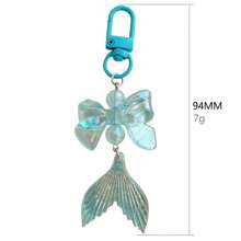 1 pezzo Ciondolo carino ad arco colorato e coda di pesce glitterata, decorazione per custodie per telefono, pendente per borsa, accessorio creativo per auto, borsa, regalo scolastico