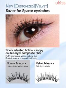ukiss 5g Customized Mascara, Extra Volumning Lashes, Savior For Sparse Eyelashes, Feather Swirl Brush Head, Washable Mascara Makeup, Lengthening, Defining,Crease Proof, Smudgeproof, Daily Makeup - Velvet Extra Volumning - View 4
