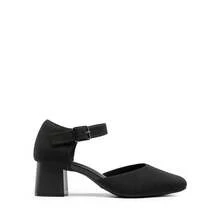 Women's Square Toe Chunky Heels Pumps Ankle Strap Comfortable Knitted Closed Toe Fashionable Elegant Holiday Work Dress Shoes - 黑色 - 查看 6