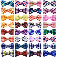 5/10PCS Plaid Dog Collars With Elastic Bands Mixed Colors Dog Bowties Fashion Pet Bow Ties For Dogs And Cats Grooming Accessories - Multicolor - View 10