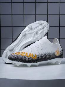 Professional Football Shoes, TPU Studs, Seamless Lace-Up, Suitable For Youth, Students, Competition, Training, Adults - White - View 1