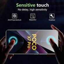 适用于小米 Poco X7 Pro 5G、Poco F7 Pro、Poco F7 Ultra、Poco M7 Pro、Poco F7、F8 Ultra、F8 Pro 的 4 片/套钢化玻璃屏幕保护膜 + 摄像头镜头保护膜，9H 硬度，防刮花，兼容手机壳，防指纹（适用于小米 Poco X6 Pro 5G 的 2+2 片装） - 彩色 - 查看 7