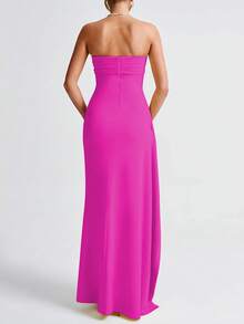 Đầm dạ hội/sinh nhật hở lưng gợi cảm, thanh lịch dành cho phụ nữ, thích hợp cho mùa xuân hè, lễ Phục sinh, lễ Thánh Patrick. - Hoa hồng đỏ - Xem 4