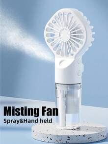 Portable Handheld Mist Fan, Mini Cooling Fan With Spray Function, Lightweight & Quiet, Suitable For Indoor And Outdoor Use, Black/Pink/White, Handheld Fan, Essential For Holidays - Multicolor - View 10