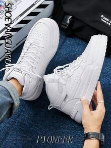 Zapatillas deportivas y malla de estilo para parejas, de color blanco, livianas, versátiles y cómodas, de caña alta, calzado deportivo casual y unisex para exteriores - Blanco - Ver 3