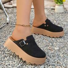 Women's Comfort Platform Slip-On Mules With Soft Padded Footbed, Closed Toe, Thick Sole, Spring/Summer 2025 New Arrival