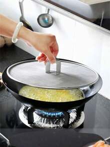 Fine Mesh Splatter Screen - Stainless Steel Air Fryer Splatter Guard With Anti-Splash Cover - Anti-Oil Splash Mesh Pot Cover - Ideal For Home Cooking - Kitchen Accessories