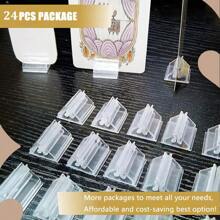 24/48Pcs Mini Clear Stands Place Card Holders Table Number Stands Card Base Stand For Table Photos Games Wedding Party Decor