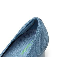 Women's Square Toe Chunky Heels Pumps Comfortable Knitted Closed Toe Fashionable Elegant Casual Holiday Work Dress Shoes - 藍色 - 查看 6