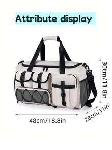 1pcOver Night Holiday Luggage Travel Duffel Bag, Large Capacity Waterproof Gym Bag, Weekend Carry-On Handbag With Dry And Wet Separation, Casual Multifunctional Portable Shoulder Bag With Shoes Compartment For Business, Vacation, Outdoor - Multicolor - View 11