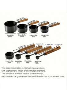 4/8Pcs Stainless Steel Measuring Cups And Spoons Set With Wooden Handle, Multiple Colors - Versatile Cooking And Baking Tools - Measuring Cups Set With Graduations - Kitchen Essentials, Food, Cooking, Travel, Kitchen Supplies, Kitchen Utensils. Multiple Colors, Multiple Sizes, Stackable Storage To Meet Your Different Needs