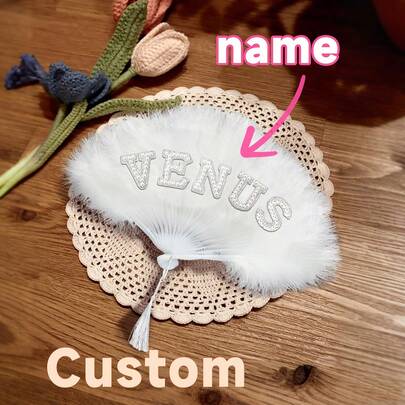 Customizable Logo Fan, Personalized Name Fan, Plush Fan, Personalized Gift, Travel, Party, Gathering, Minimalist, Hand Fan, Folding Fan, Fashion Minim