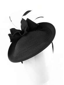 HIMESPORT 2026年新娘花朵装饰礼帽 - 草编德比茶会女士发饰，教堂婚礼鸡尾酒会羽毛头饰 - A - 查看 11