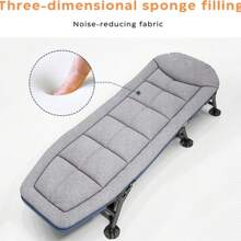 PERRTWDLF Cama de camping plegable con bolsillos laterales | Cama de camping Carp Cot con respaldo ajustable en 5 posiciones | Cama plegable para jardín, playa, interior y exterior, 190 x 65 cm (gris)