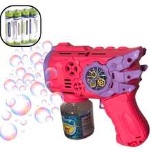 Automatic Bubble Blower Machine, Colorful, Kids Toy, Blue Red, 50ML - Rosa chicle + batería - Ver 2