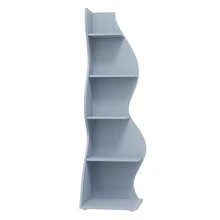 70-Inch Five-Layer Corner Bookshelf, Book Corner, Corner Display Cabinet, Room Decoration Shelf, Bedroom Decoration Shelf, Suitable For Living Room, Study And Bedroom, Easy To Install, Indoor Plant Stand, Modern And Simple Style - Màu xanh lam - Xem 6