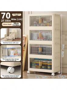 5/4/3/2/1 Layer Foldable Wardrobe, Multi-Layered Storage Cabinet, Multi-Function Storage Box, Transparent Door, Easy Assembly Plastic Storage Shelf