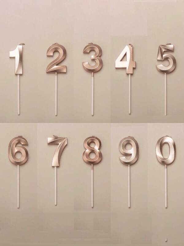 Champagne Gold Number Candle 0-9 Age Birthday Cake Candle Party Decorations