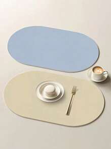 1/2 Peças Jogo Americano de Mesa Antiderrapante e Resistente ao Calor, Impermeável, Placemat de Cozinha e Jantar, Porta-copos de Couro Sintético, Suprimentos para Casa