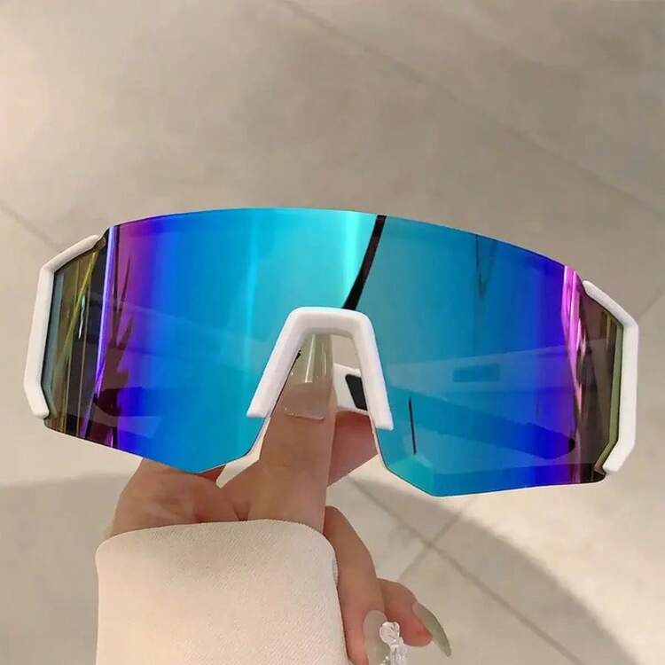 Gafas deportivas al aire libre, gafas de esquí, gafas de sol de ciclismo para mujeres y hombres, gafas de sol de marca, gafas de sol populares Punk para esquiar a prueba de viento - Marco blanco - Añade 11