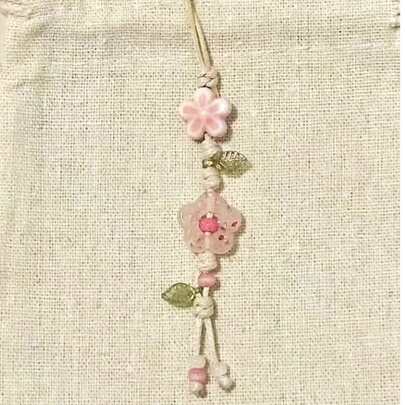 1pc Pink Crystal Jade Floral Green Leaf Spring Limited Mobile Phone Lanyard Designed For Women Compatible Bag Pendant Keychain Camera Ccd Decoration Gifts For Mother, Family, Friends, Birthday, Holiday Phone Charm, Phone Chain