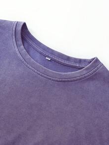 XFFF-纯棉 男士夏季休闲街头复古卡通男生嘻哈套装 圆领水洗做旧运动休闲T恤+短裤套装 嘻哈街头户外活动男套装