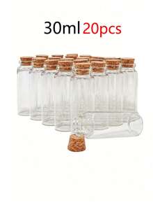 Cirelle 20 件 30 毫升玻璃管带软木塞，透明瓶适用于圣诞装饰、工艺品、礼品、许愿罐、DIY、派对礼品