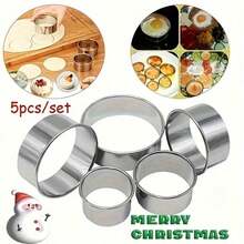 5Pcs Stainless Steel Round Dumpling Dumpling Skin Presser Tool Cookie Mold Toast Donut Baking Kit Dumpling Cutter