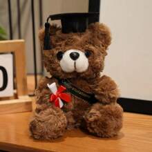 Graduation PhD Cap With Teddy Bear Ribbon | Creative Graduation Souvenir, Plush Teddy Bear Doll, Dorm Decor Photo Prop, Gift For Teacher, Classmate, Friend For Graduation Season