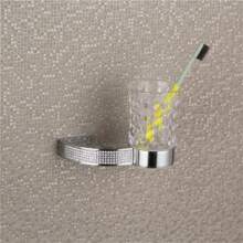 Wall Mounted Bathroom Set - Toothbrush Holder, Rail Rack, Shelf Accessories In Gold/Chrome And Chrome Paper Holder - Perfect For Neat And Tidy Bathrooms - 牙刷架C - 查看 1