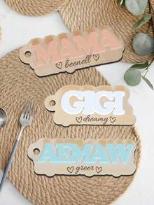 1pc Wooden Mama Keychain With Personalized Kids Names, Custom Mother's Day Gift, Customized Mom Or Grandmother Keychain, Personalized Mom Gift, Gifts For Mom, 10.7x5cm, Vintage, Cute, Adorable, Contracted, Kawaii, Y2K, Stylish, Fall Fashion, Casual, 2000s Fashion
