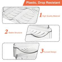 Water Bottle Storage Rack Transparent 3-Piece 4-Layer Detachable Organizer For Kitchen Counter Cabinet Home Bathroom Decor Summer Makeup Organizer Back To School - As Shown - View 7