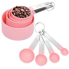 8pcs Measuring Cups & Spoons Set, Stackable Cups And Spoons, Nesting Measure Cups With Stainless Steel Handle, Kitchen Gadgets For Cooking & Baking