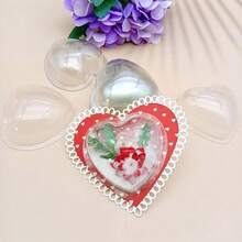 Alinacutle 20/40 piezas Portacandys de plástico con forma de corazón transparente de media cúpula para DIY, caja de regalo, San Valentín, estuche de caramelos, tarjetas de manualidades, regalos de festivales