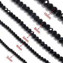 1pc Black Ceramic Faceted Abacus Crystal Spacer Beads, 3/4/6/8/10mm, Fashion Versatile All-Match Handmade DIY Jewelry Making Bracelet Necklace, Suitable For Funky Jewelry, Phone Chain, Keychain