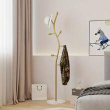 Minimalist Scandinavian Style Modern Coat Rack - Freestanding Multi-Purpose Metal Clothes Hanger Suitable For Living Room And Bedroom
